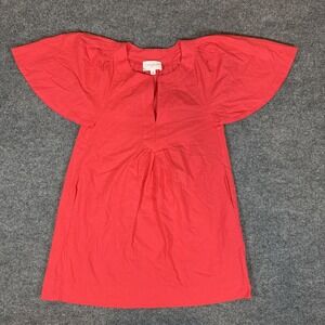 Pomander Place Tuckernuck Dress Womens Small Red Finley Flutter Sleeve‎